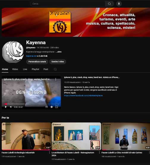 Il canale youtube principale di kayenna